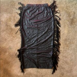 SHEIN Black Fringe Skirt